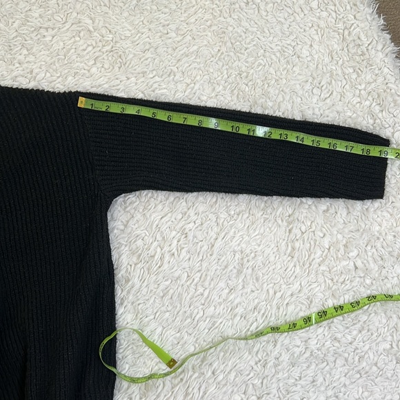 For the Republic Black Knit Sweater Womens Size Medium Fall Winter Casual Cozy - Picture 12 of 13